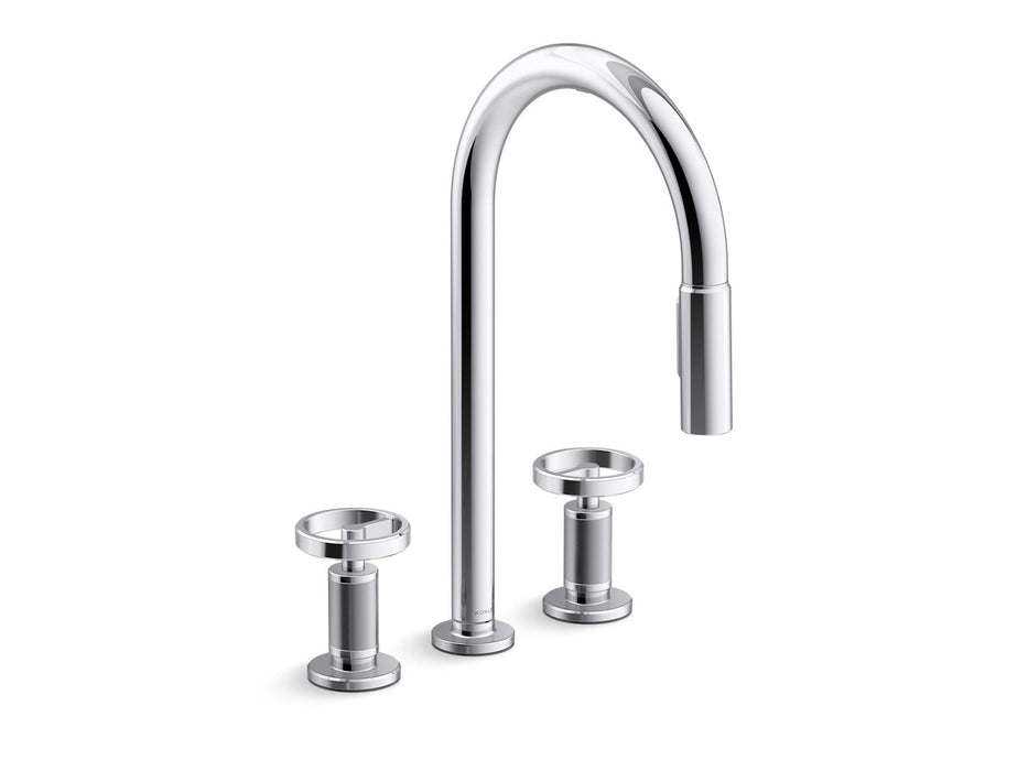 KOHLER K-28677-9RT2 Billet Touchless pull-down kitchen sink faucet with two-function sprayhead