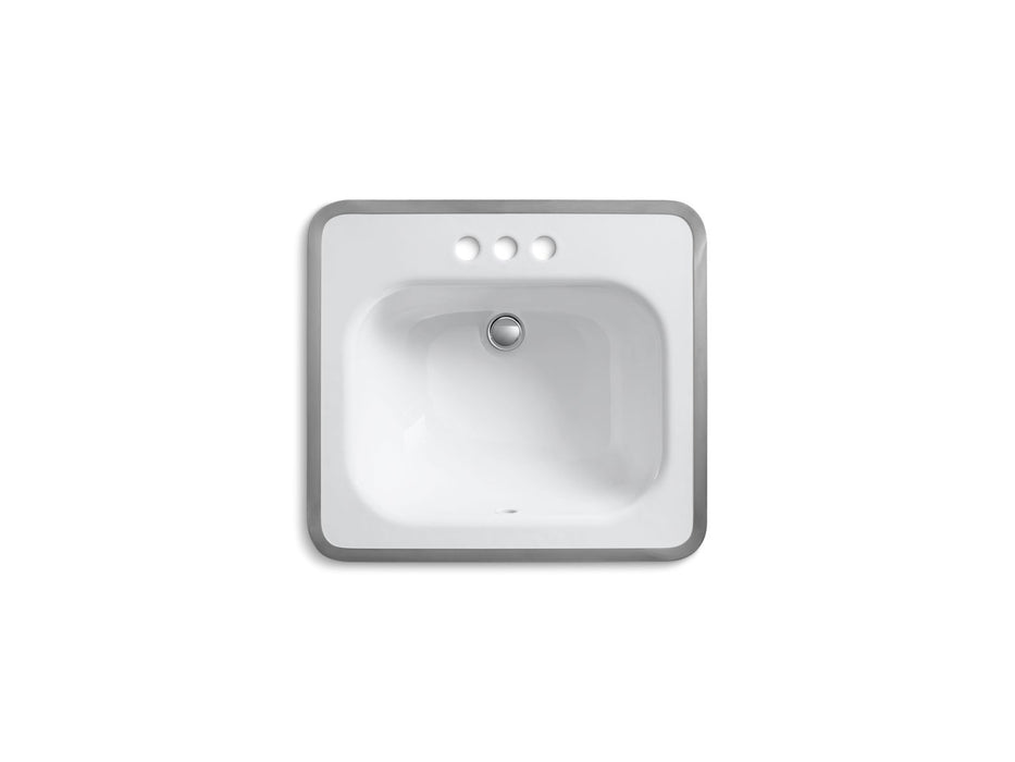 KOHLER K-2890-4 Tahoe 20" rectangular drop-in bathroom sink