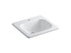 KOHLER K-2895-1 Tahoe 21" rectangular drop-in bathroom sink, white