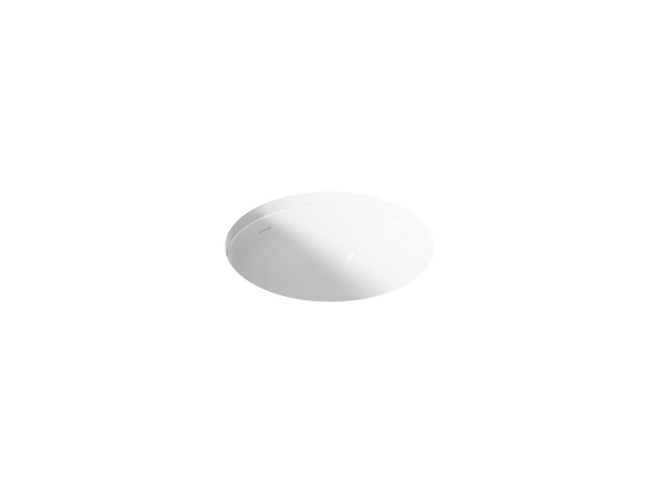 KOHLER K-29000 Caxton 16-1/8" round undermount bathroom sink, no overflow