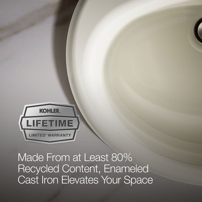 Kohler Farmington 19-1/4" oval drop-in bathroom sink