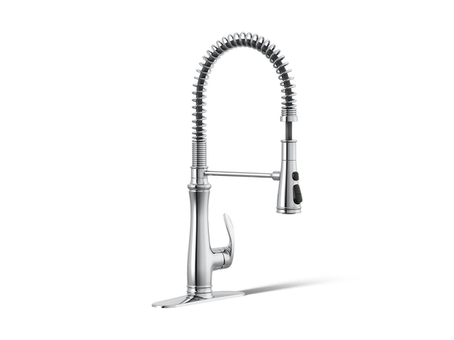 KOHLER Bellera Semi-professional kitchen sink faucet with three-function sprayhead