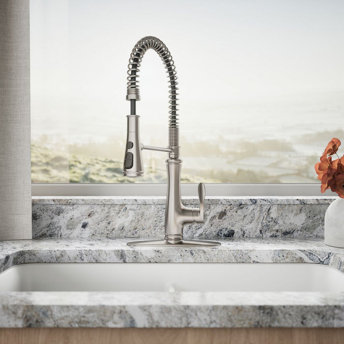 KOHLER Bellera Semi-professional kitchen sink faucet with three-function sprayhead