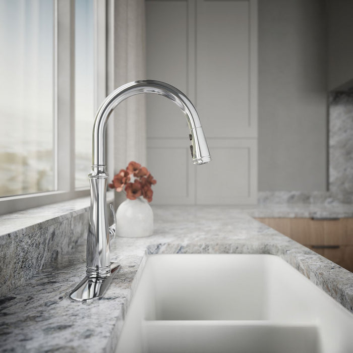 Kohler Bellera Touchless pull-down kitchen sink faucet with three-function sprayhead
