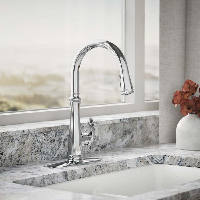Kohler Bellera Touchless pull-down kitchen sink faucet with three-function sprayhead