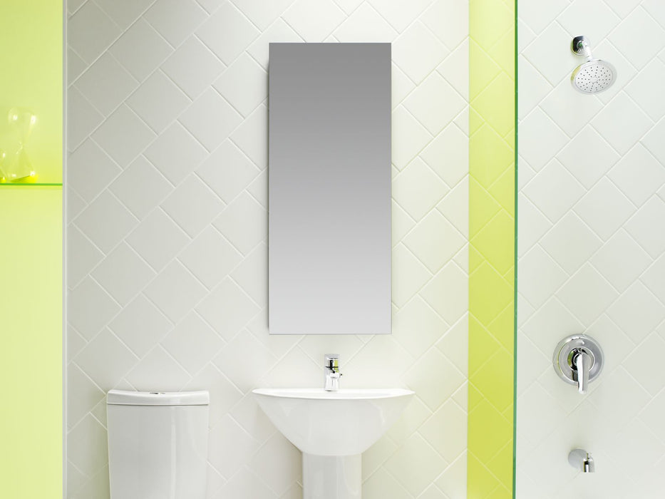 KOHLER K-2913-PG Catalan 15" W x 36-1/8" H aluminum single-door medicine cabinet with 107 degree hinge