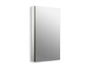 Kohler Catalan 20-1/8" W x 36-1/8" H aluminum single-door medicine cabinet with 107 degree hinge