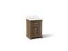 KOHLER K-29259-BD1 Charlemont 24" bathroom vanity cabinet with sink and quartz top, draper oak