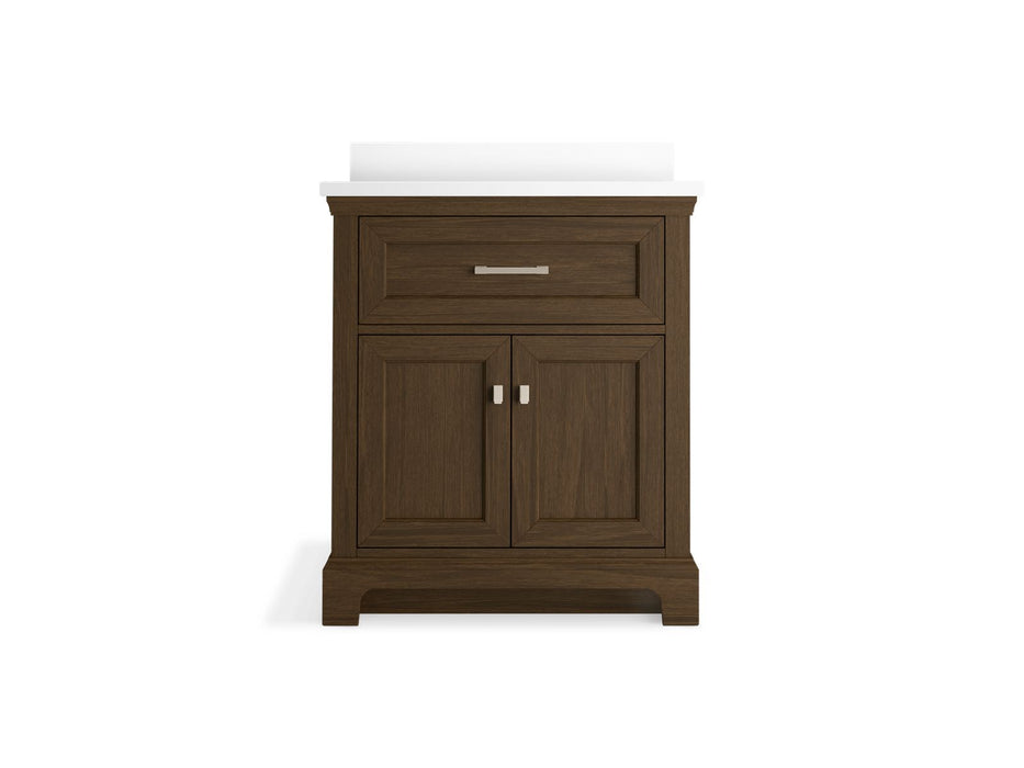 KOHLER K-29260-BD1 Charlemont 30" bathroom vanity cabinet with sink and quartz top, draper oak - view 2