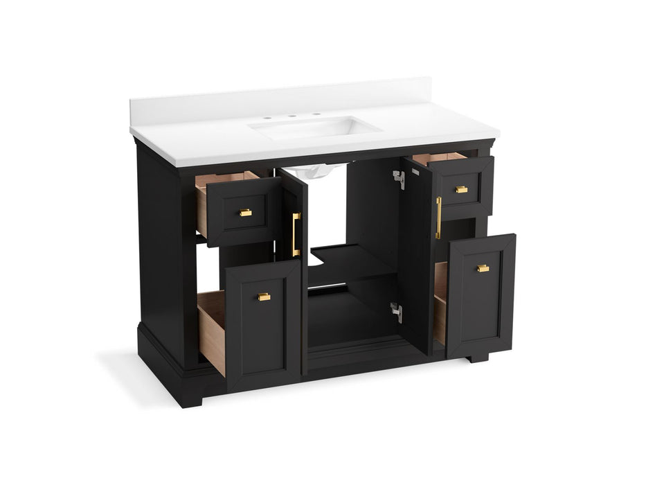 Kohler Charlemont 48" bathroom vanity cabinet with sink and quartz top