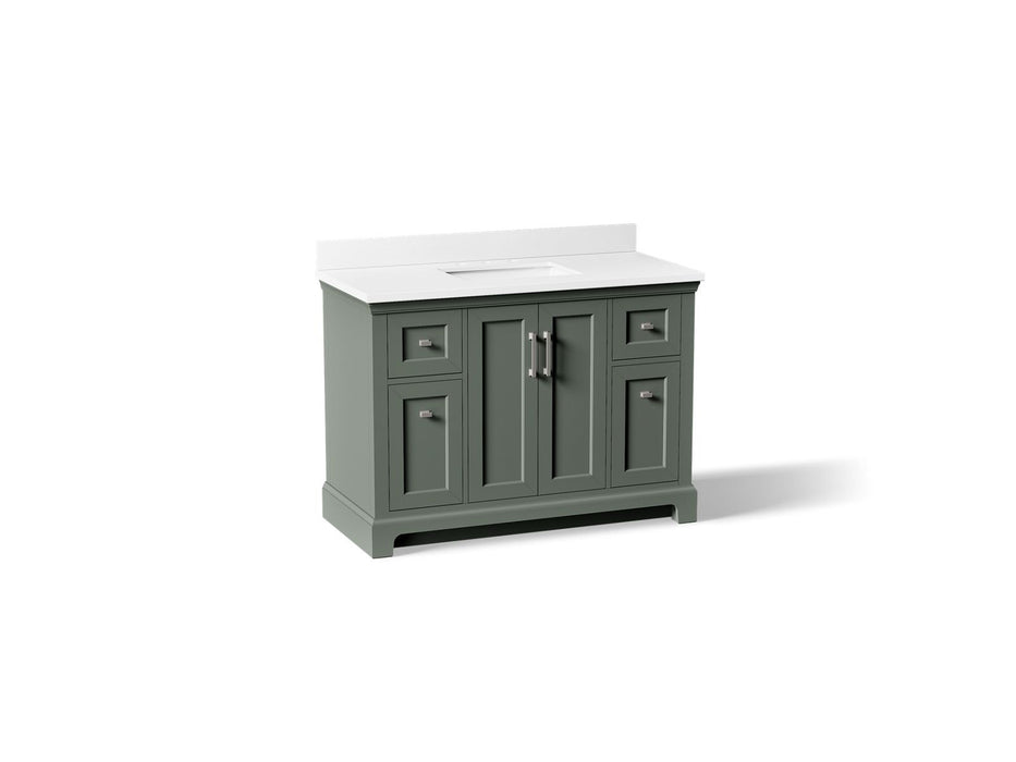 KOHLER K-29262-BD1 Charlemont 48" bathroom vanity cabinet with sink and quartz top