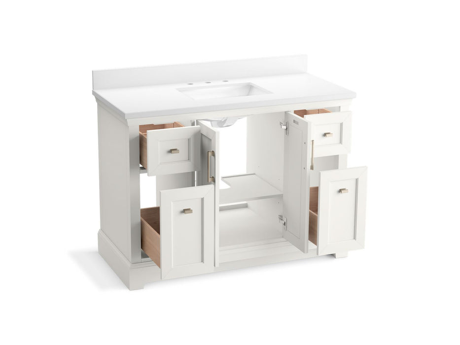 Kohler Charlemont 48" bathroom vanity cabinet with sink and quartz top
