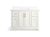 Kohler Charlemont 48" bathroom vanity cabinet with sink and quartz top