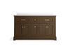 Kohler Charlemont 60" bathroom vanity cabinet with sinks and quartz top