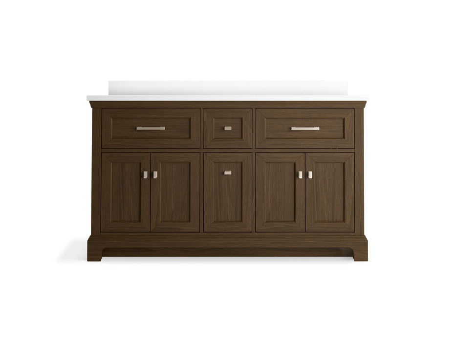 Kohler Charlemont 60" bathroom vanity cabinet with sinks and quartz top