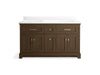 Kohler Charlemont 60" bathroom vanity cabinet with sinks and quartz top