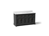 Kohler Charlemont 60" bathroom vanity cabinet with sinks and quartz top