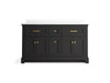 Kohler Charlemont 60" bathroom vanity cabinet with sinks and quartz top
