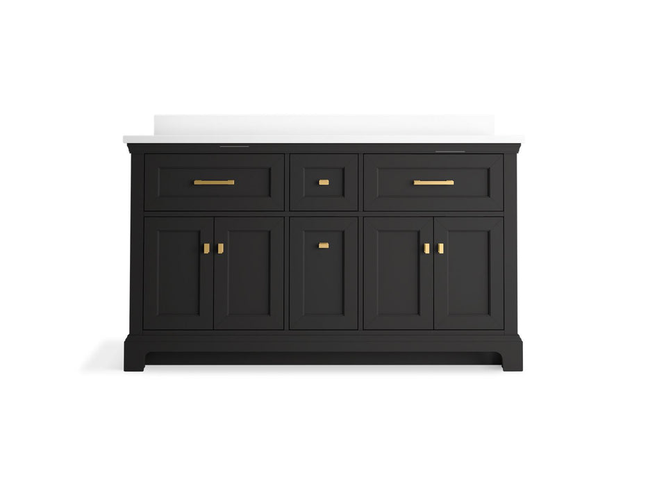 Kohler Charlemont 60" bathroom vanity cabinet with sinks and quartz top