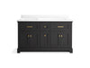 Kohler Charlemont 60" bathroom vanity cabinet with sinks and quartz top