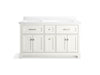 Kohler Charlemont 60" bathroom vanity cabinet with sinks and quartz top