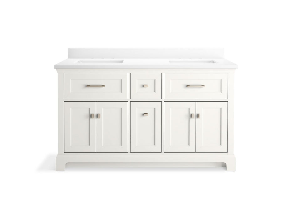 Kohler Charlemont 60" bathroom vanity cabinet with sinks and quartz top