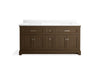 KOHLER K-29264-BD1 Charlemont 72" bathroom vanity cabinet with sinks and quartz top, draper oak - view 3