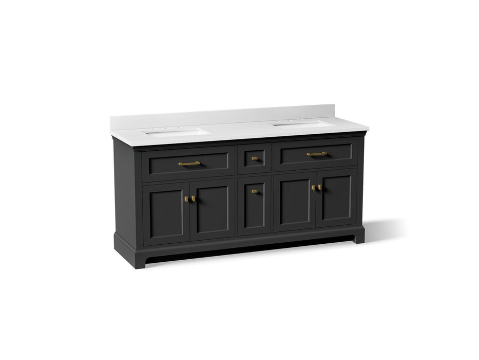 KOHLER KOHLER K-29264-BD1 Charlemont 72" bathroom vanity cabinet with sinks and quartz top