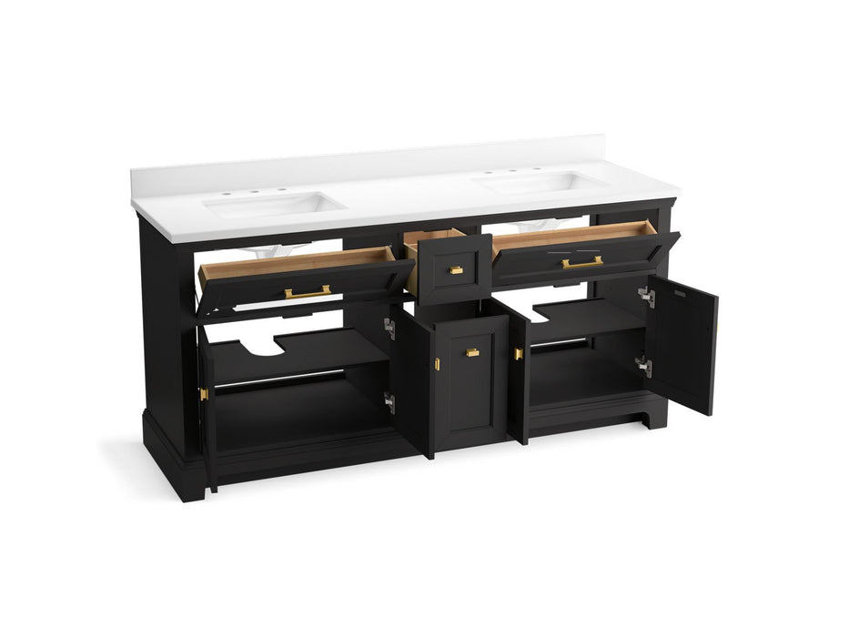 KOHLER KOHLER K-29264-BD1 Charlemont 72" bathroom vanity cabinet with sinks and quartz top