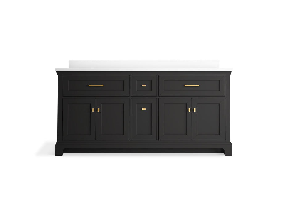 KOHLER KOHLER K-29264-BD1 Charlemont 72" bathroom vanity cabinet with sinks and quartz top
