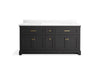 KOHLER KOHLER K-29264-BD1 Charlemont 72" bathroom vanity cabinet with sinks and quartz top