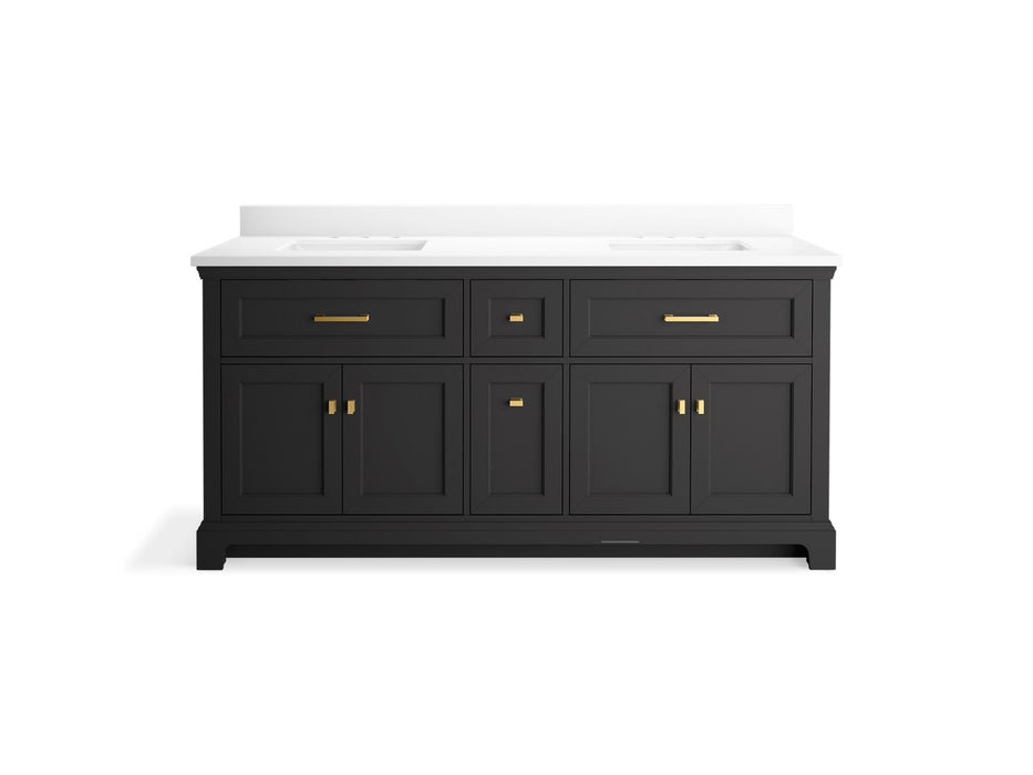 KOHLER KOHLER K-29264-BD1 Charlemont 72" bathroom vanity cabinet with sinks and quartz top