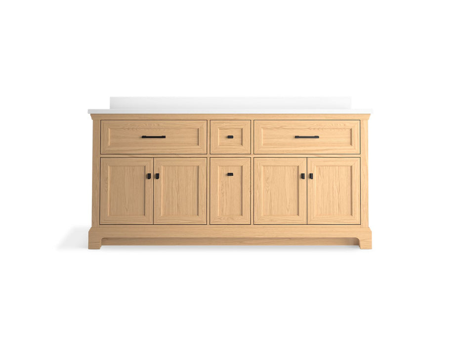 KOHLER K-29264-BD1 Charlemont 72" bathroom vanity cabinet with sinks and quartz top