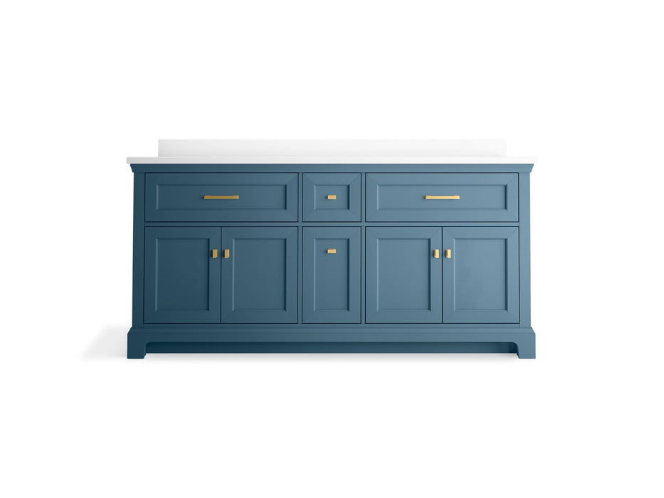 KOHLER K-29264-BD1 Charlemont 72" bathroom vanity cabinet with sinks and quartz top