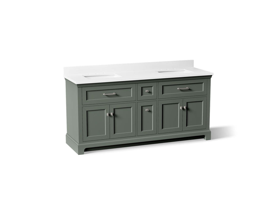 KOHLER K-29264-BD1 Charlemont 72" bathroom vanity cabinet with sinks and quartz top