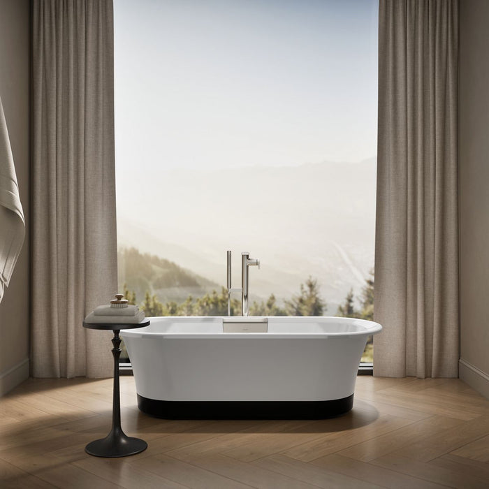 KOHLER K-29326-0B7 Volute 63" x 28-3/8" freestanding bath with base