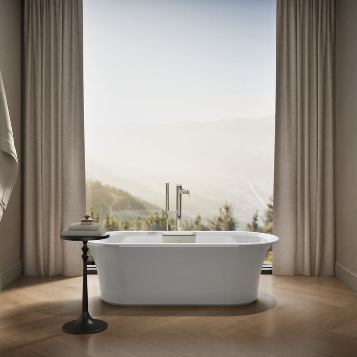 KOHLER K-29326-0 Volute 63" x 28-3/8" freestanding bath with base