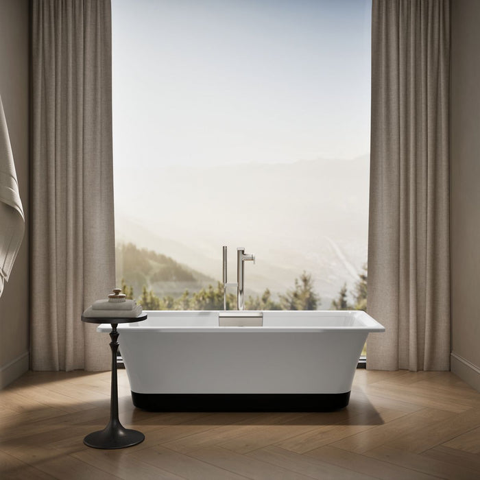 KOHLER K-29328-0B7 Volute 63" x 28-3/8" freestanding bath with base