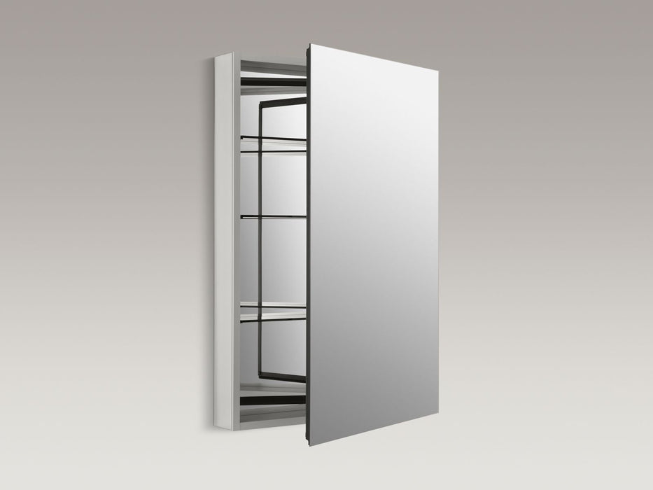 KOHLER K-2936-PG Catalan 24-1/8" W x 36-1/8" H aluminum single-door medicine cabinet with 107 degree hinge