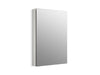 Kohler Catalan 24-1/8" W x 36-1/8" H aluminum single-door medicine cabinet with 107 degree hinge