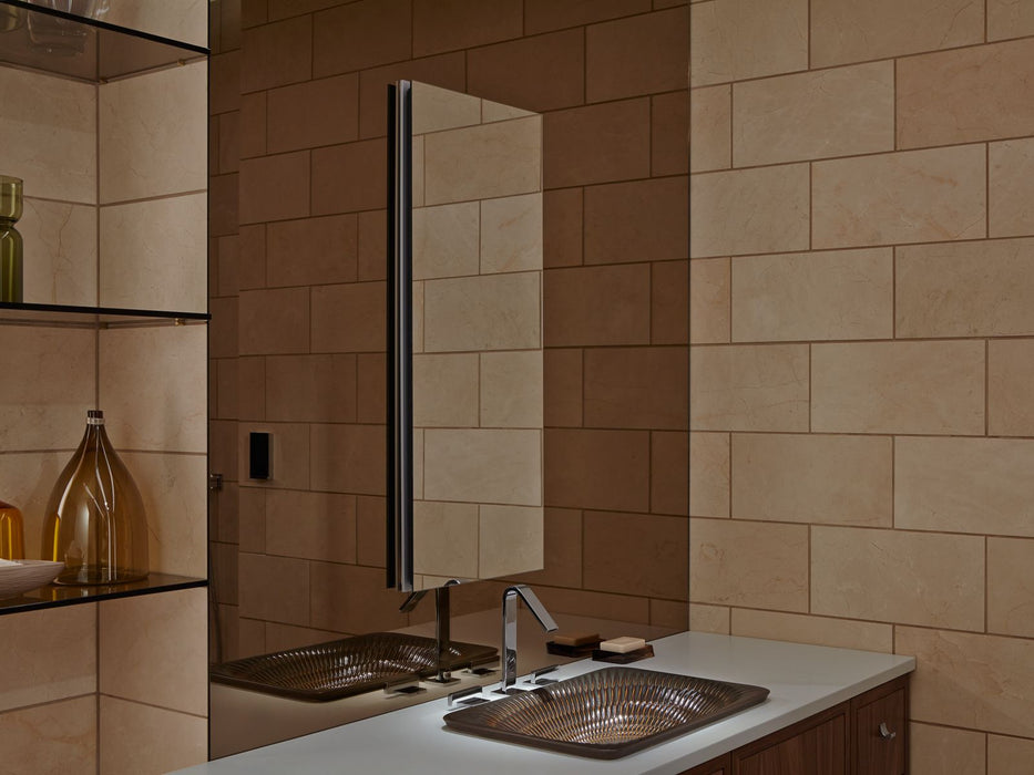 KOHLER K-2938-PG Catalan 15" W x 36-1/8" H aluminum single-door medicine cabinet with 170 degree hinge