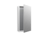 Kohler Catalan 20-1/8" W x 36-1/8" H aluminum single-door medicine cabinet with 170 degree hinge