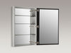 KOHLER K-2943-PG Catalan 24-1/8" W x 36-1/8" H aluminum single-door medicine cabinet with 170 degree hinge