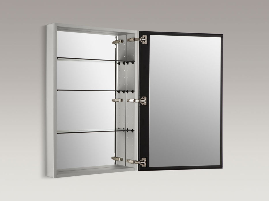 KOHLER K-2943-PG Catalan 24-1/8" W x 36-1/8" H aluminum single-door medicine cabinet with 170 degree hinge