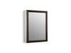 KOHLER 20" W x 26" H aluminum single-door medicine cabinet with oil-rubbed bronze framed mirror door