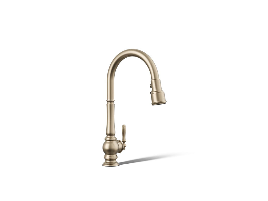 KOHLER K-29709 Artifacts Touchless pull-down kitchen sink faucet with three-function sprayhead