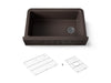 Kohler Cairn 34" undermount single-bowl farmhouse kitchen sink with faceted design