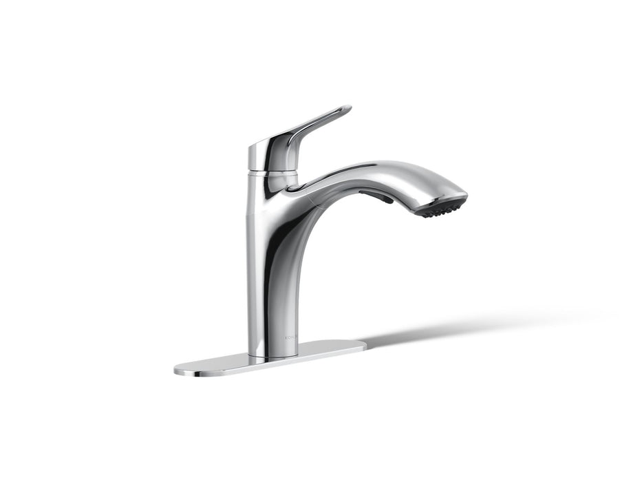 Kohler Rival Pull-out kitchen sink faucet with two-function sprayhead