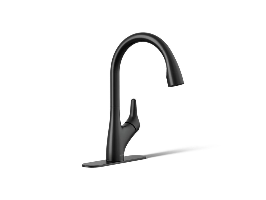 KOHLER K-30469 Rival Pull-down kitchen sink faucet with two-function sprayhead