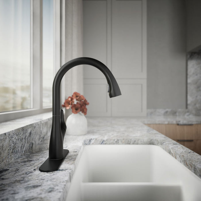 Kohler Rival Pull-down kitchen sink faucet with two-function sprayhead